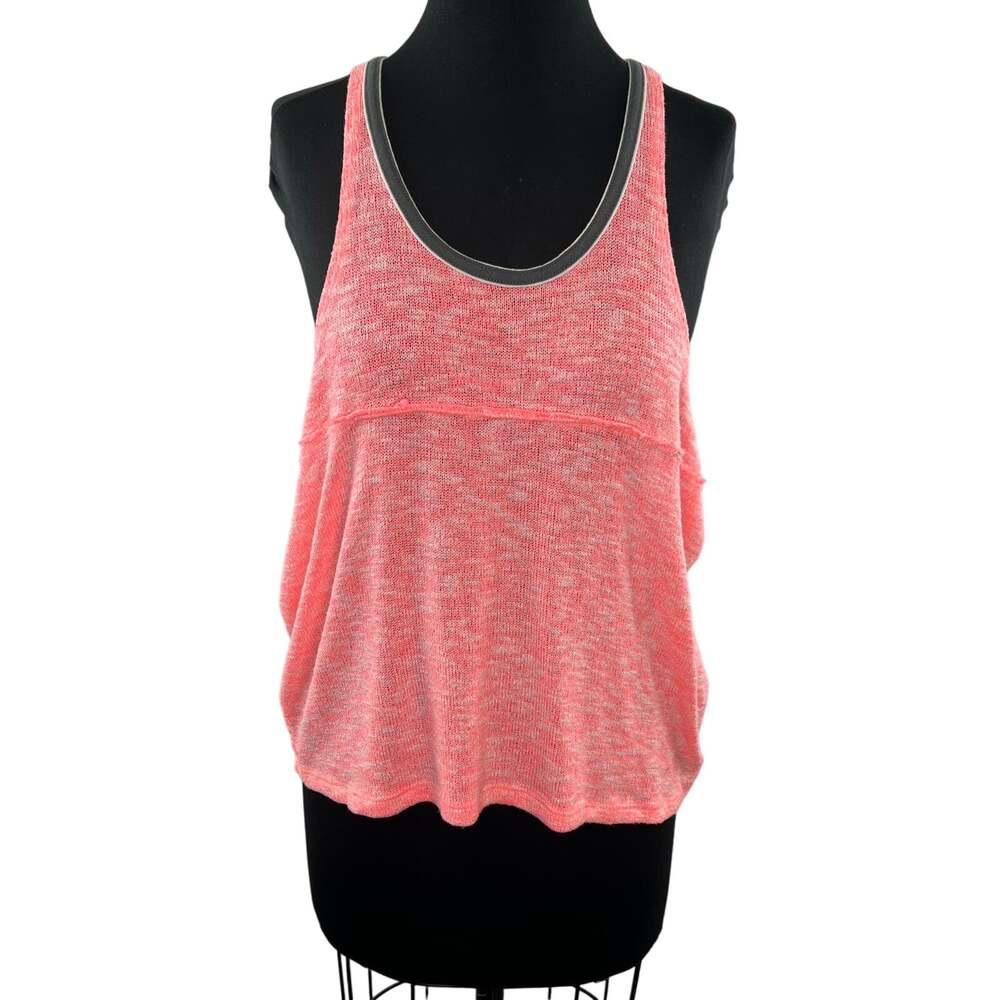 We The Free People Vibrant Pink Knit Scoop Neck Racerback Tank Top Size S Small
